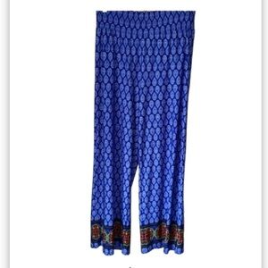 Sharagano pants stretch smocked waistband large lounge wide legged‎